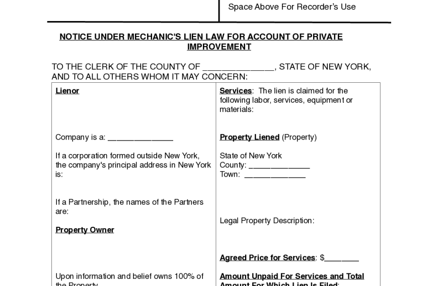 Defending Against a Mechanic's Lien in New York: Your Legal Rights