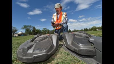 driverless lawn mowers debut in edmonton
