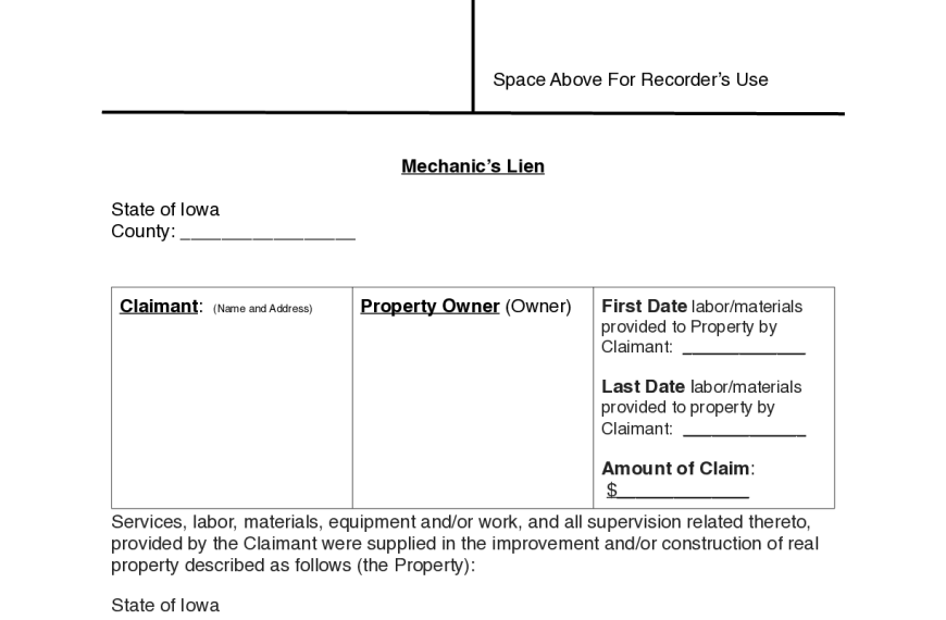 How to File a Mechanics Lien in Iowa: A Step-by-Step Guide