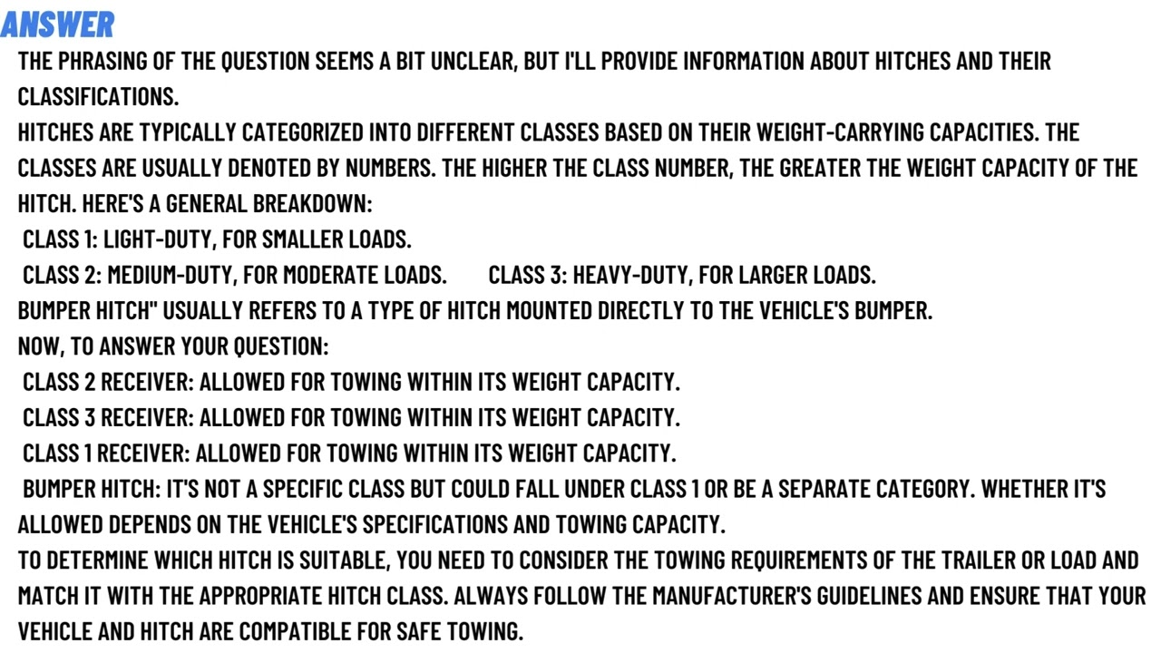 which of the following hitches are not allowed home depot